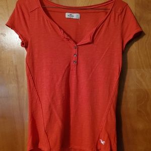 Womens hollister bright orange t-shirt